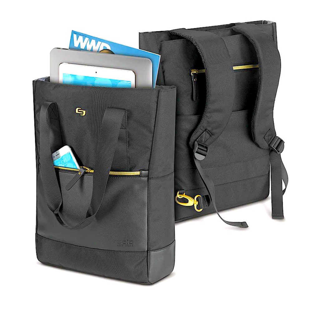 SOLO NEW YORK- PARKER HYBRID WOMEN’S LAPTOP BACKPACK/TOTE - BLACK & GOLD ✨✨